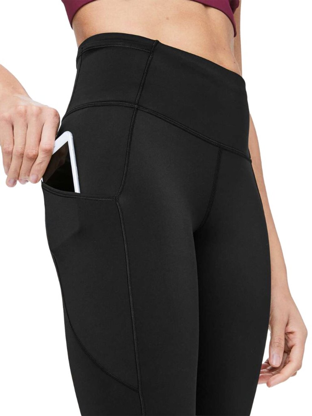 Lululemon Fast & Free 7/8 Tight II 25" Nulux Leggings 4 Black W5BXQS - Picture 11 of 15